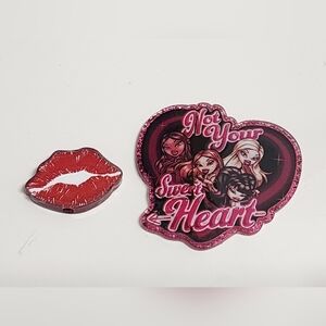 Flatback Beads Not Your Sweetheart Lips Acrylic Badge Keychain Bag Clip Magnet